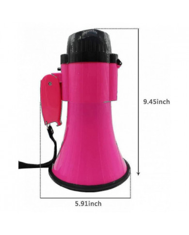 Mégaphone portable Bullhorn (30 watts) - Musique intégrée, volume réglable et sangle confortable