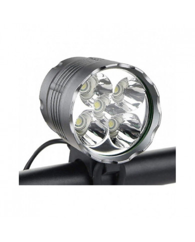 Lumières de vélo, lumière de vélo 6000 Lumens 5 LED, lumière avant de vélo de montagne étanche avec rechargeable