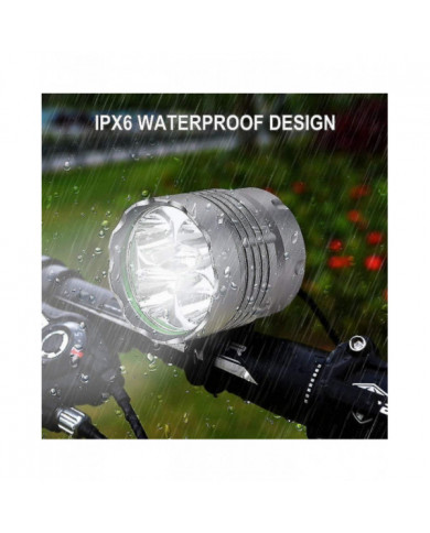 Lumières de vélo, lumière de vélo 6000 Lumens 5 LED, lumière avant de vélo de montagne étanche avec rechargeable