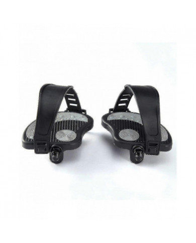 Pédales de vélo d’exercice avec sangles pour vélo de spin et vélo d’exercice stationnaire intérieur, 1/2 pouce