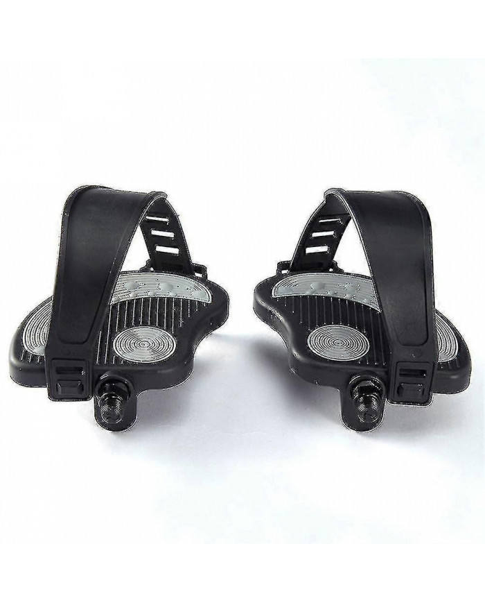 Pédales de vélo d’exercice avec sangles pour vélo de spin et vélo d’exercice stationnaire intérieur, 1/2 pouce