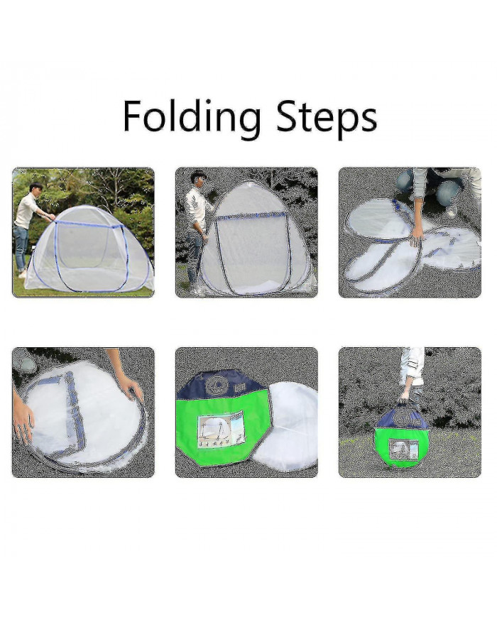 Moustiquaire pop-up pour lit double, grande tente portable voyage double porte zipper moustiquaire, installation [...]