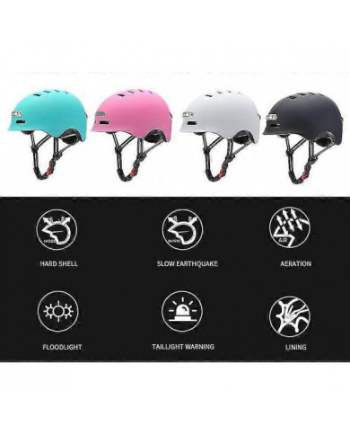 Casque de vélo de Noël Casque de moto avec lumière d’avertissement éclairée pour enfants adultes