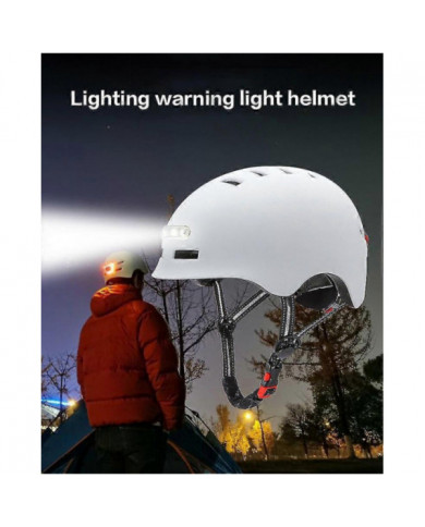 Casque de vélo de Noël Casque de moto avec lumière d’avertissement éclairée pour enfants adultes