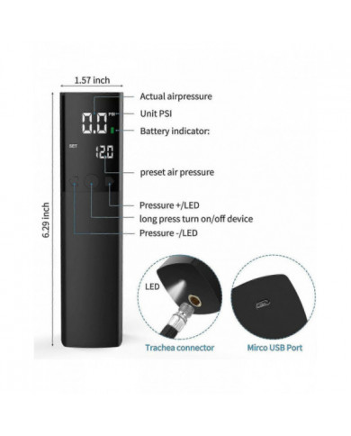 Pompe à billes électrique, pompe à air intelligente gonflage rapide portable de la balle avec manomètre précis et [...]