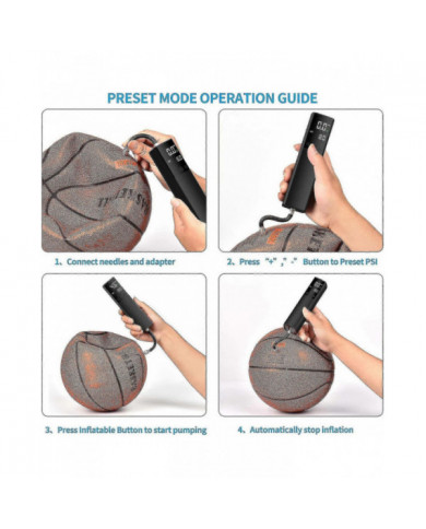 Pompe à billes électrique, pompe à air intelligente gonflage rapide portable de la balle avec manomètre précis et [...]