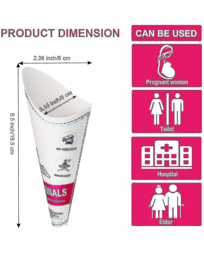 60 Pcs Dispositif d’urination femelle jetable, entonnoir de pipi pour femmes entonnoir d’urinoir féminin portable