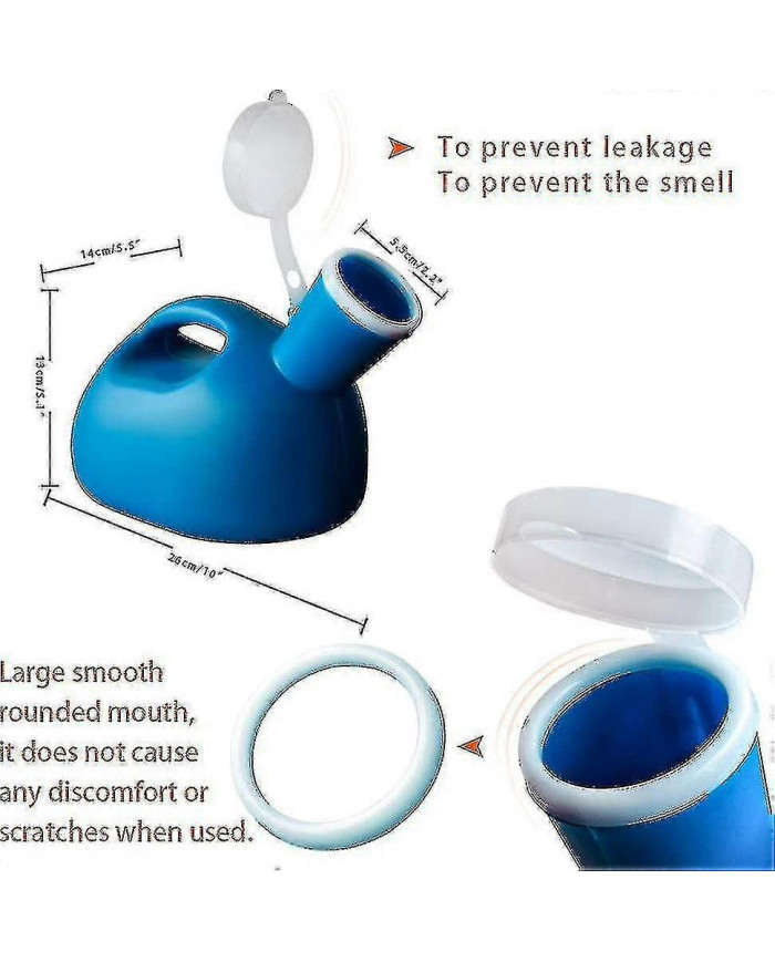 Urinoirs pour hommes 2000ml / 66oz Collection d’urine d’urinoir masculine portable Cont Tw