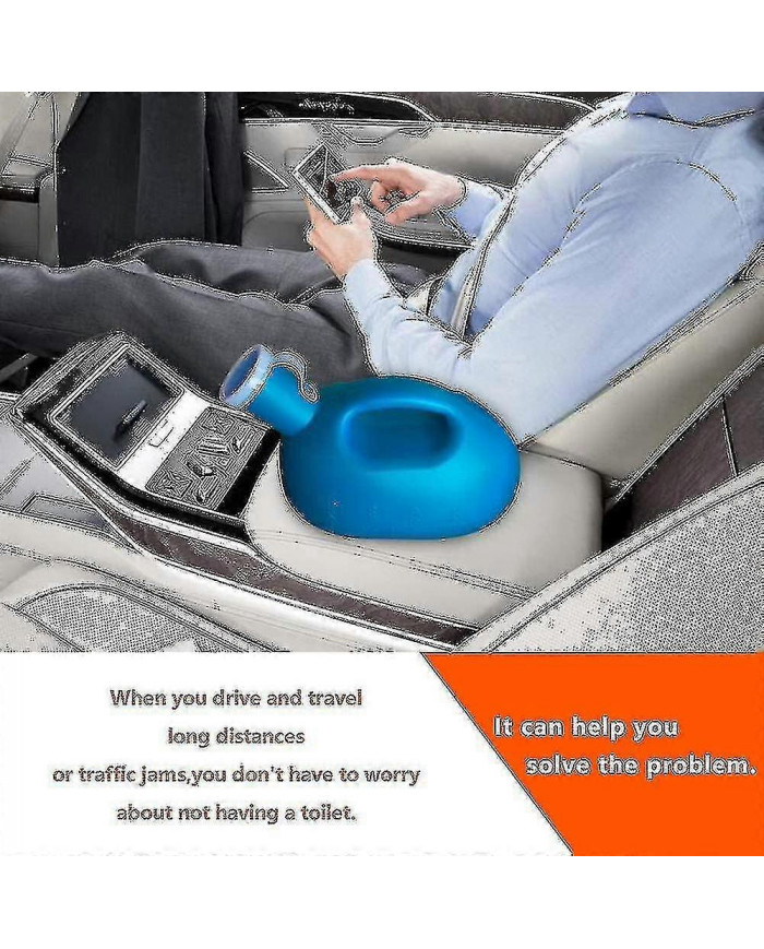 Urinoirs pour hommes 2000ml / 66oz Collection d’urine d’urinoir masculine portable Cont Tw