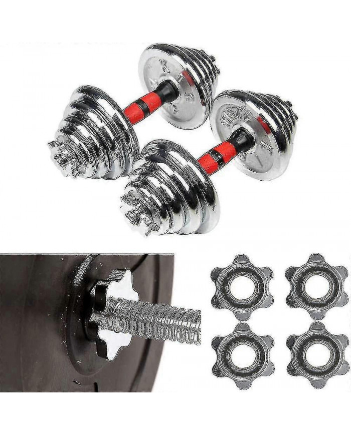 Ensemble de 4 Spinlock Dmbbell, Colliers Spinlock Standard Antidérapants de 25 mm, Bouchons À Vis pour Barres [...]