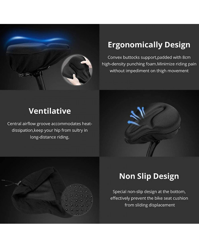 Coussin de vélo - Housse de vélo pour vélo et vélo d’exercice, pour, cruiser, sièges de vélo stationnaires