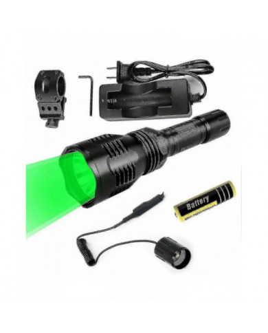 Lampe de poche Lumière verte Super puissant 2000 Lumens Torche tactique Télécommande Rechargeable Étanche Torche [...]