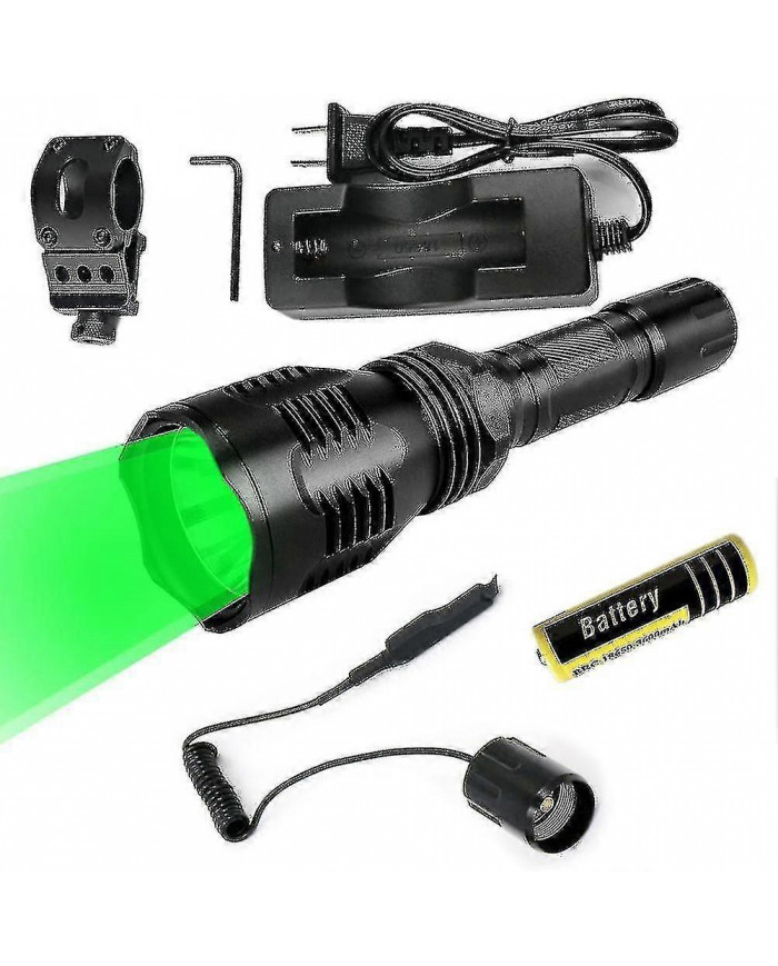 Lampe de poche Lumière verte Super puissant 2000 Lumens Torche tactique Télécommande Rechargeable Étanche Torche [...]