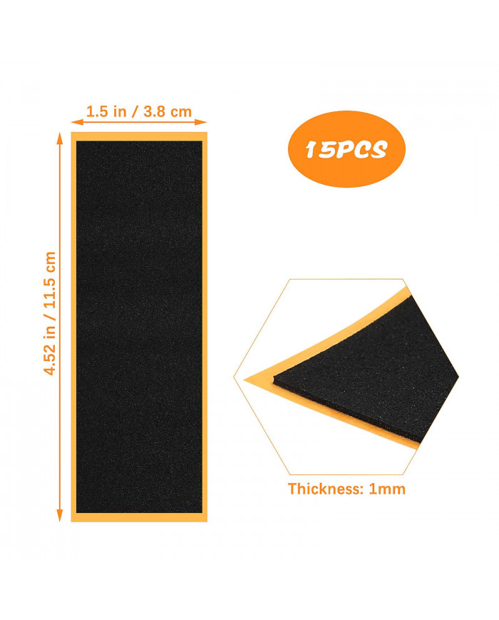 15 Pcs Foam Grip Tapes pour Fingerboards Anti-slip Foam Grip Tapes Autocollants