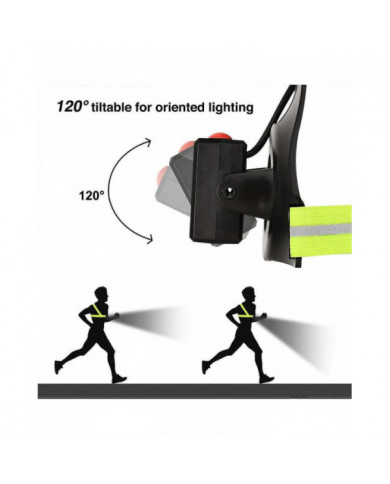 Feu de course, Feu de course LED rechargeable USB, 120 Lumière de poitrine réglable, 500 lumens, Feu de [...]