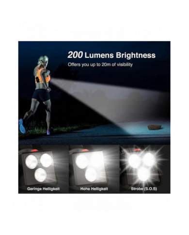 Feu de course, Feu de course LED rechargeable USB, 120 Lumière de poitrine réglable, 500 lumens, Feu de [...]