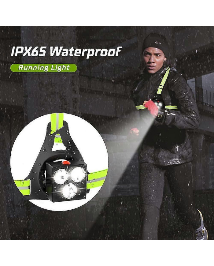 Feu de course, Feu de course LED rechargeable USB, 120 Lumière de poitrine réglable, 500 lumens, Feu de [...]