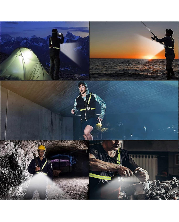 Feu de course, Feu de course LED rechargeable USB, 120 Lumière de poitrine réglable, 500 lumens, Feu de [...]