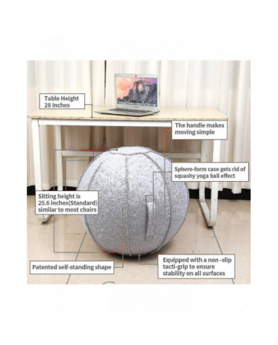 Chaise de balle assise de 65 cm pour bureau, dortoir et maison, ballon de yoga d’exercice de Pilates avec [...]