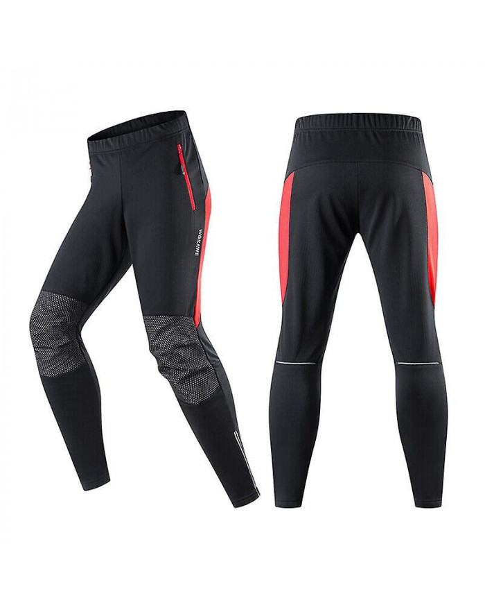 Pantalon de cyclisme pour hommes Polaire thermique d’hiver Vélo de route Pantalon de sport de vélo Coupe-vent