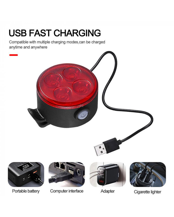 2 Pcs Mini lumière arrière avant Set 4 Led USB Charging Bike Light 4 Led Front Bike Lamp Cycling Tailight Bicycle [...]