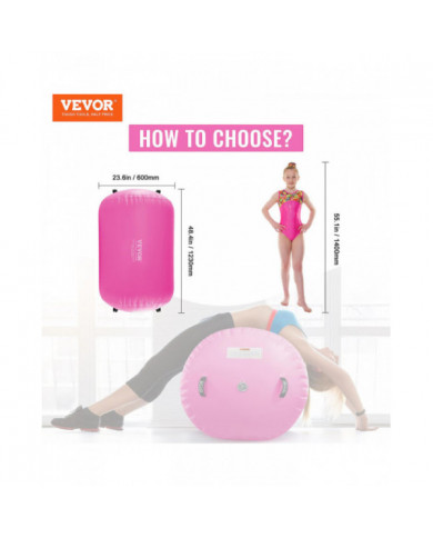 Spot d’air de piste de culbutage de tapis d’air, rouleau d’air gonflable rond, équipement de gymnastique de baril [...]