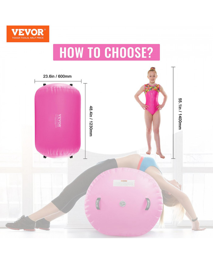 Spot d’air de piste de culbutage de tapis d’air, rouleau d’air gonflable rond, équipement de gymnastique de baril [...]