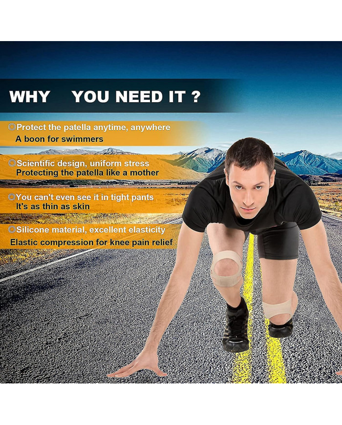 Genouillère imperméable à l’eau - genouillères en silicone ultra-minces pour la déchirure du ménisque et le [...]