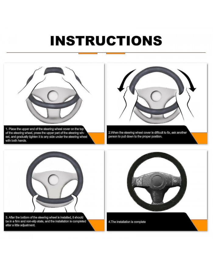 12V Chauffant Couvercle de volant Enchevêtrement Sans Conception Voiture Chauffage Mains Chauffe-Main 15in