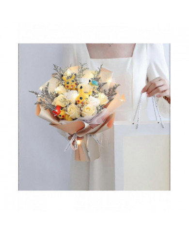 6 chats Sanrio Anime Hello Kitty Bouquet Peluche Poupée en peluche Kawaii Soap Fleur Cadeau Box Rose Fleur Cartoon [...]