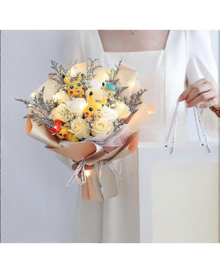 6 chats Sanrio Anime Hello Kitty Bouquet Peluche Poupée en peluche Kawaii Soap Fleur Cadeau Box Rose Fleur Cartoon [...]