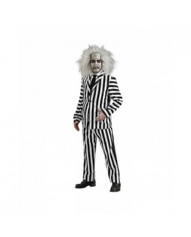 Crazy Ghost Beetlejuice Party Outfits Adults Halloween Carnival Fancy Dress Costume Set - JA