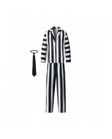 Crazy Ghost Beetlejuice Party Outfits Adults Halloween Carnival Fancy Dress Costume Set - JA