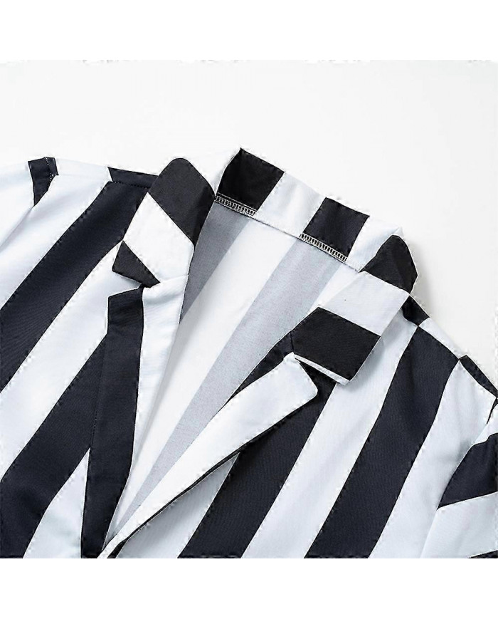 Crazy Ghost Beetlejuice Party Outfits Adults Halloween Carnival Fancy Dress Costume Set - JA