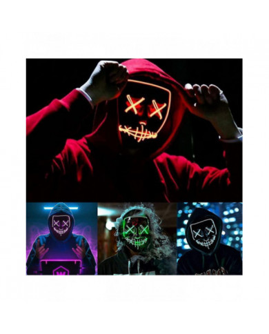 Glowing Mask Halloween Light Up Mask Led Mask, Led Glowing Halloween Holiday Party Carnaval Cosplay Scary Glowing Mask