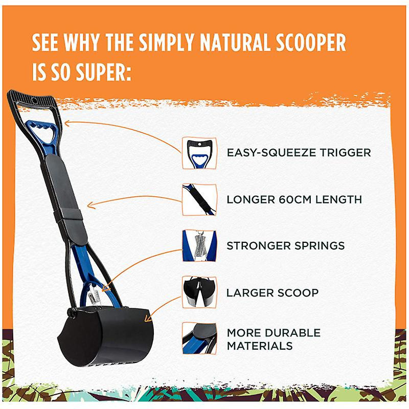 Poop Shovel 60cm Poop Scoop With Large Head, Easy Squeeze Handle And High Tension Springs