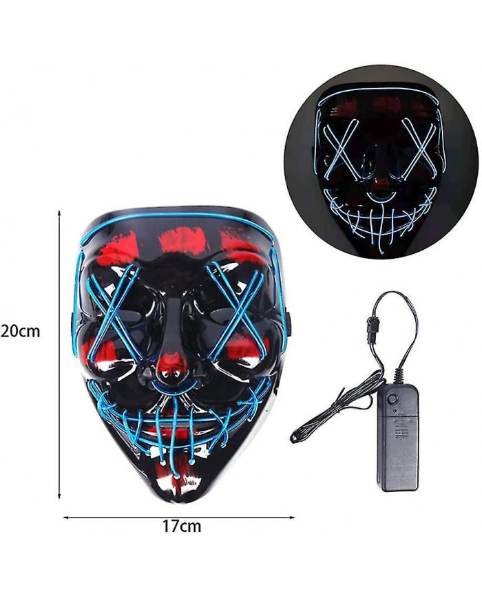 Glowing Mask Halloween Light Up Mask Led Mask, Led Glowing Halloween Holiday Party Carnaval Cosplay Scary Glowing Mask
