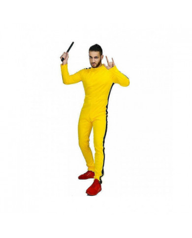 Adultes Une Pièce Jumpsuit Costume Jaune Kungfu Uniformes Halloween Costume