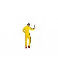 Adultes Une Pièce Jumpsuit Costume Jaune Kungfu Uniformes Halloween Costume