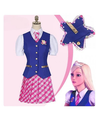 Film Barbie Cosplay Costume Halloween Princesse Robe Delancy Wen COS Tenue Femmes Uniforme Scolaire