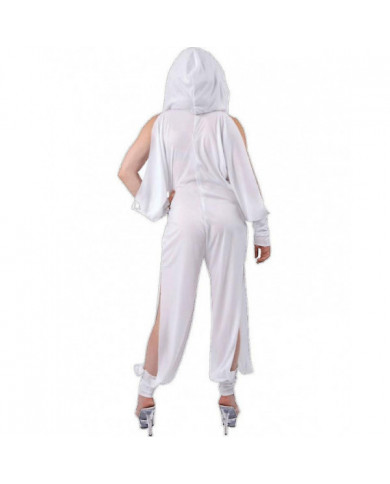 Les femmes Kylie Minogue Singer blanc à capuche salopette musique vidéo Déguisements costume