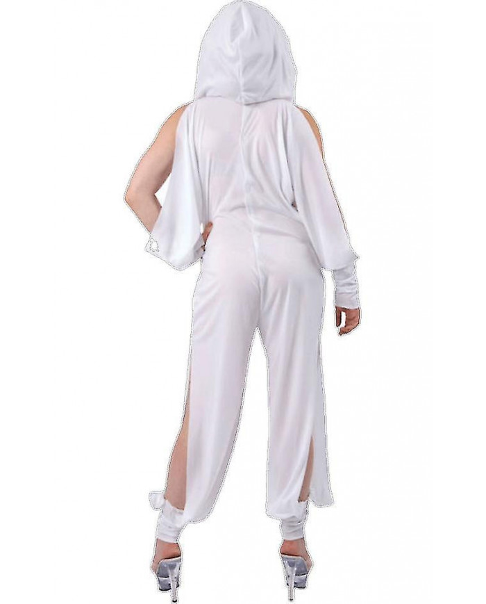 Les femmes Kylie Minogue Singer blanc à capuche salopette musique vidéo Déguisements costume