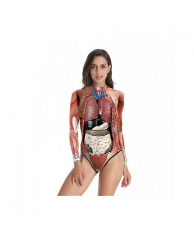 Halloween 3d Party Muscle Printed Jumpsuit Elastic Human Anatomy Body Bodysuit Cosplay Costume Catsuit