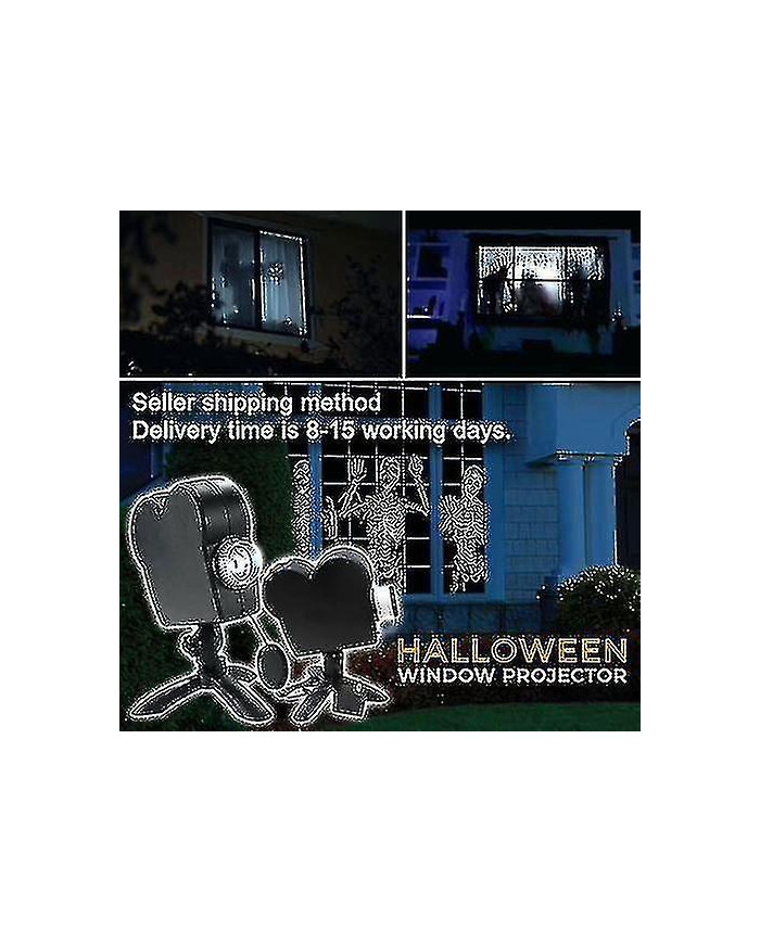 Projecteur Window Wonderland pour Halloween & Christmas Display Laser Dj Stage Lamp Spotlights Ghost1pcs)