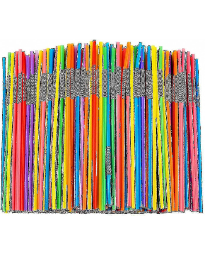 500 Pcs Pailles en plastique flexibles colorées, Pailles Bendy jetables sans Bpa