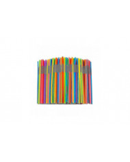 500 Pcs Pailles en plastique flexibles colorées, Pailles Bendy jetables sans Bpa