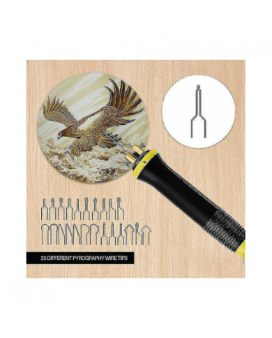 Pyrographie Kit de combustion de bois Outil de poêle à bois Dual Pen 60w Mise à niveau Machine de pyrographie réglable