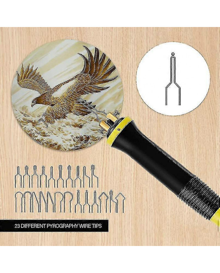 Pyrographie Kit de combustion de bois Outil de poêle à bois Dual Pen 60w Mise à niveau Machine de pyrographie réglable