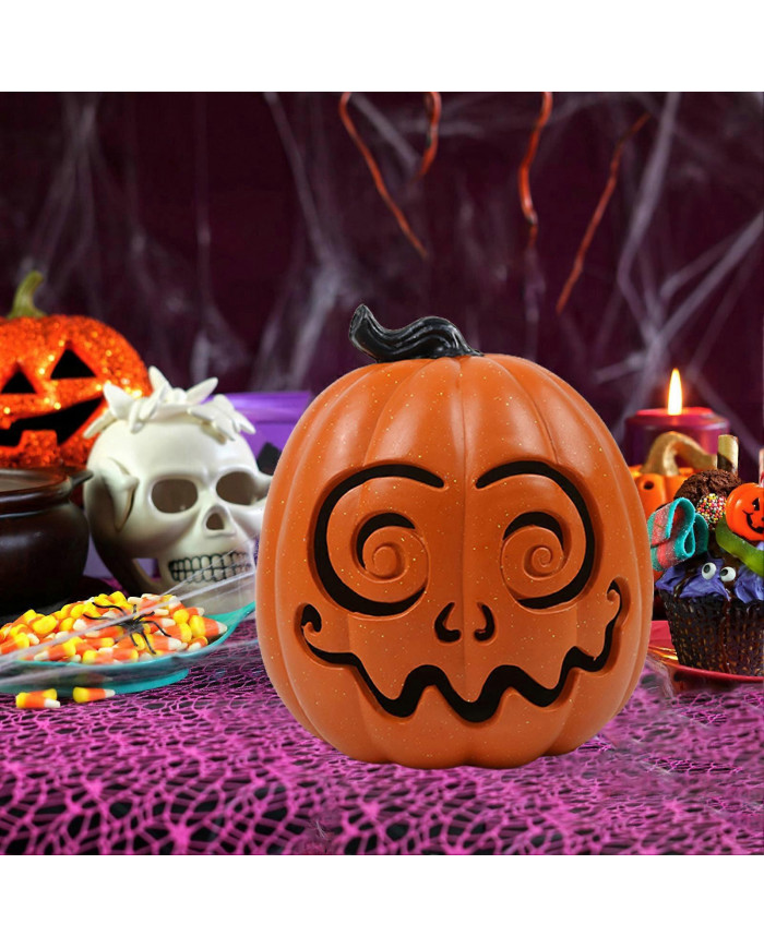 Halloween Pumpkin Lantern Light Up Scary Face Pumpkin Lamp Realistic Outdoor Halloween Decoration for Porch Lawn Garden