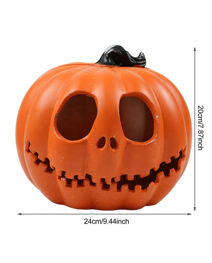 Halloween Pumpkin Lantern Light Up Scary Face Pumpkin Lamp Realistic Outdoor Halloween Decoration for Porch Lawn Garden